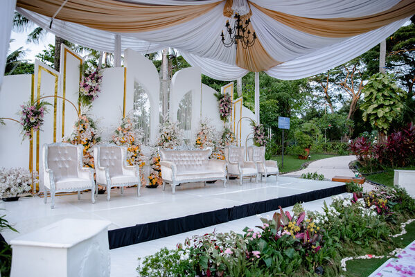 portable stage rental for an Indonesian outdoor wedding